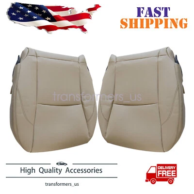 For 2007-2012 Lexus ES350 Driver & Passenger PERF Leather Bottom Seat Cover Tan - Image 1 of 4