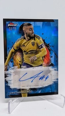 2024 Topps Finest MLS Cristian Arango Blue Refractor Auto /75 - Image 1 of 2
