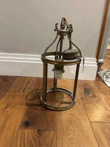 Brass effect Vintage metal hanging lantern- no glass - Picture 1 of 5