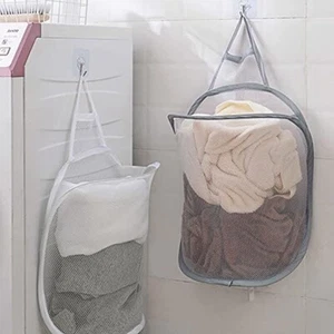 Mesh Small Wall Laundry Baskets, Hanging Laundry Hamper, for7274 - Picture 1 of 10