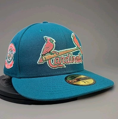 St. Louis Cardinals Busch Stadium 30th Hat Club 59FIFTY – Teal/Peach – 7 3/4 - Image 1 of 4