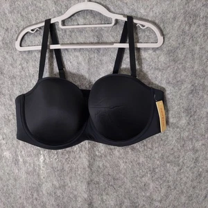 Third Love Bra 44B Black Wired Lined Adjustable Convertible Grips Strapless - Picture 1 of 8