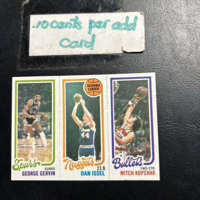 George Gervin Dan Issel Mitch KUPCHAK Spurs Nuggets 1980 81 Topps Cb51d Foto 1 de 2
