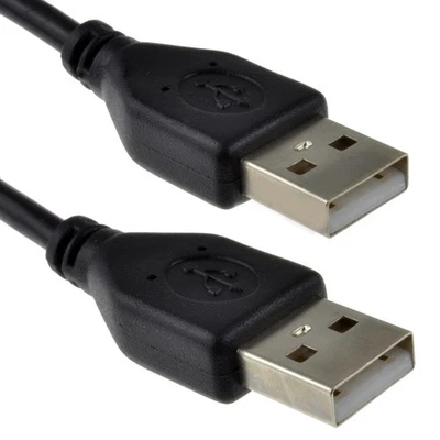 USB 2.0 A to A Cable Male to Male Lead 24AWG Copper High-Speed 50cm/1m/2m/3m/5m - Image 1 of 4