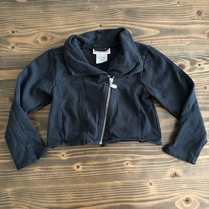 Giacca Moto Bambina Americana Isabelle Nera XS (6) Cotone Zip Ritagliata - Foto 1 di 5