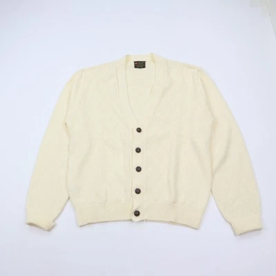 Cárdigan suéter vintage John Blair para hombre grande marfil cuello en V 100 % acrílico Foto 1 de 4