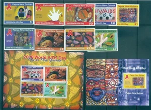 Papua-Neuguinea - Sc# 1339-49. Welt-Aids-Tag 2008. MNH 35,75 $. - Bild 1 von 1
