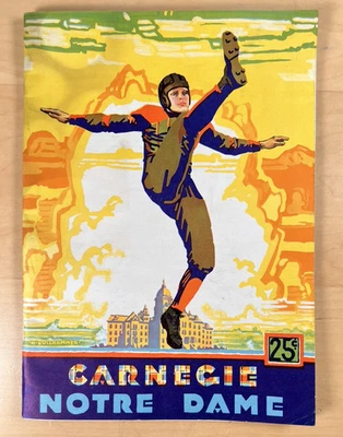 1929 Carnegie Tech vs Notre Dame Football Program Original Pigskin Review - Image 1 of 4