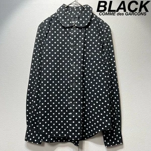 BLACK COMME DES GARCONS Polka dot round collar design dress shirt Made in Japan - Picture 1 of 10
