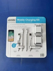 Ubiolabs Mobile Charging Kit 2.4A/12W Wall Chargers & 10Ft Cable iPhone - Afbeelding 1 van 4