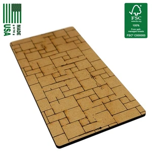 Small Ruin MDF Stone slab patio textured 6" x 3" Warhammer Base | 76mm x 152mm - Picture 1 of 11