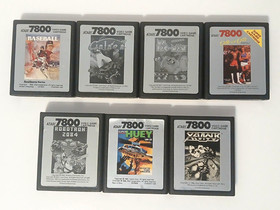 Atari 7800 Game Lot of 7! Baseball/Galaga/Ms. Pac-Man/One-On-One/Robotron 2084 +