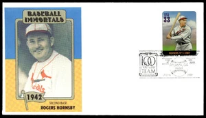 2000 Rogers Hornsby FDC Baseball Immortals Sports Card Garcia Cachet-Color - Picture 1 of 2