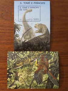 St. Thomas & Prince Is. 1993 Dinosaurs 2 Souvenir Sheets MNH Sc#1124-5 - Picture 1 of 3