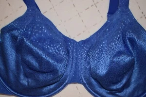 Reggiseno Wacoal 855303 taglia 38H richiamo schiena minimizzatore blu pizzo/punti UW cinturino regolabile - Foto 1 di 15