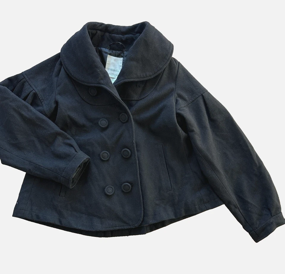 DIESEL Black  Wool blend  girl size 10 coat - Image 1 of 4
