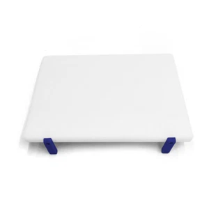Tagliere polietilene Double Face Bianco con Fermi girevoli Blu 40x30x2 - Foto 1 di 2