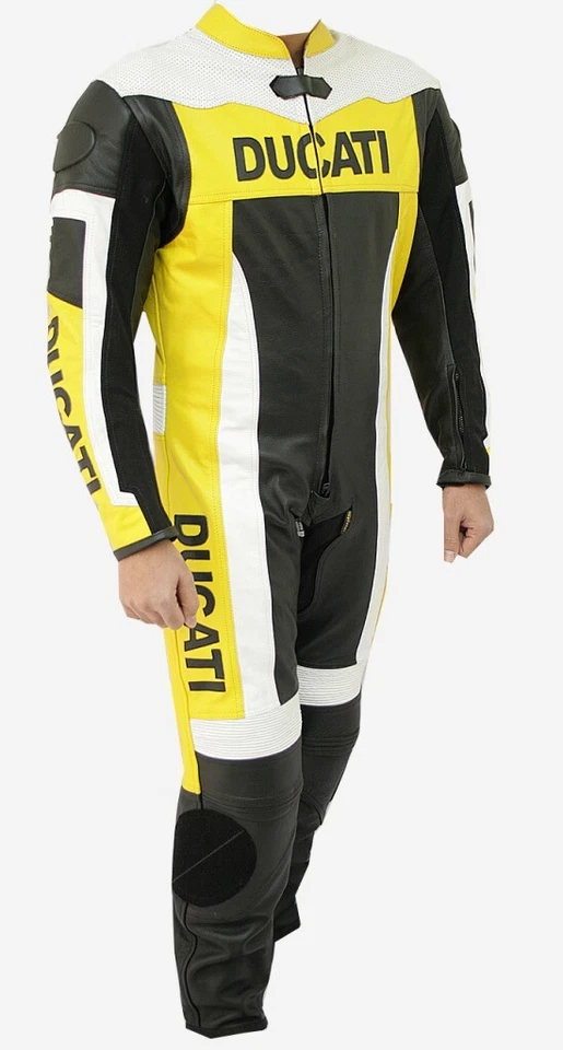 DUCATI Leather Suit Motorbike/Motorcycle Racing Suit Men Jacket Pant CE Armours - Image 1 of 4