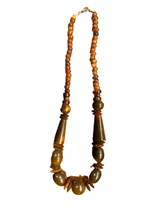 SCHÖNE ANTIKE CHINESISCHE HANDGESCHNITZTE HORNKETTE 23,5"L - Bild 1 von 13