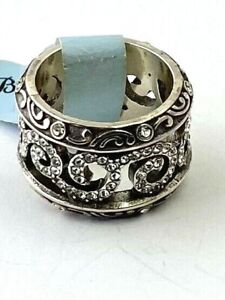 Brighton Shiraz Ring, Silver Finish, Swarovski Crystals J61972 Size 5 New