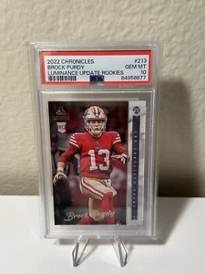 2022 Chronicles BROCK PURDY Luminance Update Rookies RC #213 PSA 10 GEM MT 49ERS - Picture 1 of 2
