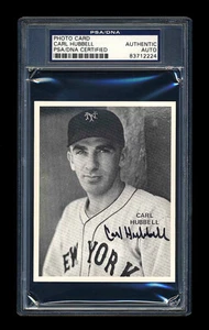 CARL HUBBELL SIGNED PHOTO PSA/DNA AUTO NEW YORK GIANTS PACIFIC TRADING CARDS - Picture 1 of 2