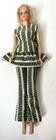 Vintage Barbie Clone Fashion Mod Green Striped 2 Piece Pant Suit 1960's *No Doll