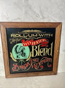 Mezcla de fumar Wo Hawk vintage señalización marco de madera placa de pared decoración - Imagen 1 de 7