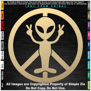 Aliens Peace Circle Round UFO Roswell Space area 51 sticker decal - Picture 1 of 12