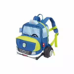 Sigikid Kinder Rucksack Polizei für Kita und Ausflüge Polizeiauto blau grün - Bild 1 von 1