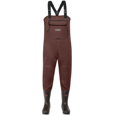 HISEA Unisex Neoprene Fishing Waders 200G Insulated Cleated Bootfoot Chest Wader - Image 1 of 4