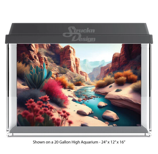 Fondo de vidrio para pecera de poliéster azul dunas del desierto de arena fondo de acuario Foto 1 de 1