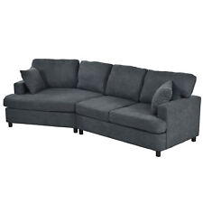 3 Seat Streamlined Sofa with Removable Back and Seat Cushions and 2 pillows