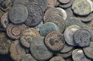 GENUINE UNCLEANED ANCIENT ROMAN COINS. GOOD QUALITY. Silver coins Included! - Picture 1 of 6