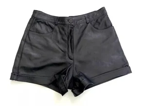Genuine Black Soft Leather Shorts Made In Germany rrp $250+ - Picture 1 of 6