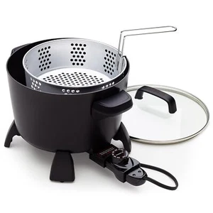 Presto 8-Quart Big Kettle, Steamer and Deep Fryer Multi-Cooker, Black - Picture 1 of 10
