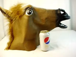 Latex Horse Head Rubber Mask Cosplay Halloween Party Show Carnival Funny FrShip - Picture 1 of 6