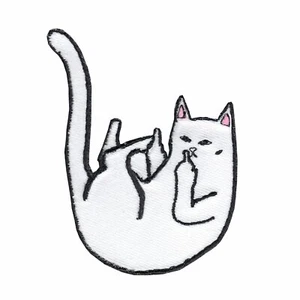 Bad Cat (ALT) Iron On Embroidered Applique Patch - Picture 1 of 1