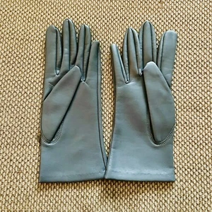 HB - Vintage Pair Of Grey Dents Vinyl Everyday Casual Party Gloves Gatsby Size L - Picture 1 of 4