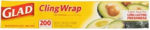 Glad Cling Wrap Clear Plastic Wrap, 200 Sq Ft (Pack of 3) - Picture 1 of 5