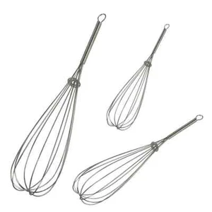 3 Pc Whisks Egg Beater Cakes Hand Blender Balloon Mix Stir Whip Wire Whisk Set - Picture 1 of 1