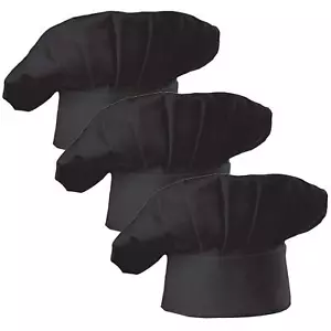 Set of 3 Pack Adult Chef Hat Adult Adjustable Elastic Baker Kitchen Cooking C... - Picture 1 of 5