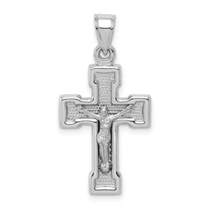 Sterling Silver Rhodium-plated Hollow Latin Crucifix Pendant - Picture 1 of 3