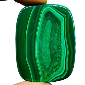 124.75 Ct Natural Malachite 49x38mm Cushion Cabochon Loose Pendant Size Gemstone - Picture 1 of 8