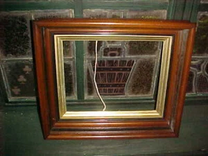 C 1860 ANTIQUE EAST LAKE DARK BROWN WALNUT FRAME 12" X 14 " X 2.5 " EUC - Picture 1 of 8