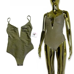 NWT Oceanus Swimwear Swimsuit One Piece Olive Gold Size M - Picture 1 of 11