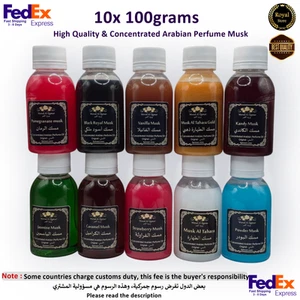 Set 10x 100g Muschio Arabo Tahara, Olio Profumato di Alta Qualità 1kg مسك الطهارة أسود - Foto 1 di 12