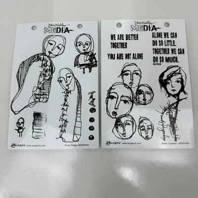 Carimbos de borracha Ranger Dina Wakley Media - Peeps engraçados e melhores juntos - Imagem 1 de 4