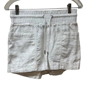 Athleta Shorts Womens 12 White Cabo Linen 4" Inseam Beach Drawstring Casual - Picture 1 of 6