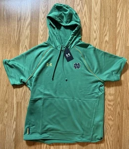 Notre Dame Football Team Issued Under Armour Hooded Sweatshirt Size Large New - Picture 1 of 4